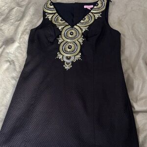 Lilly Pulitzer Black Dress with Gold Accents
